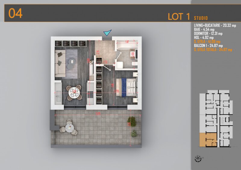 Titan, 2 camere, bloc intim, terasa generoasa.